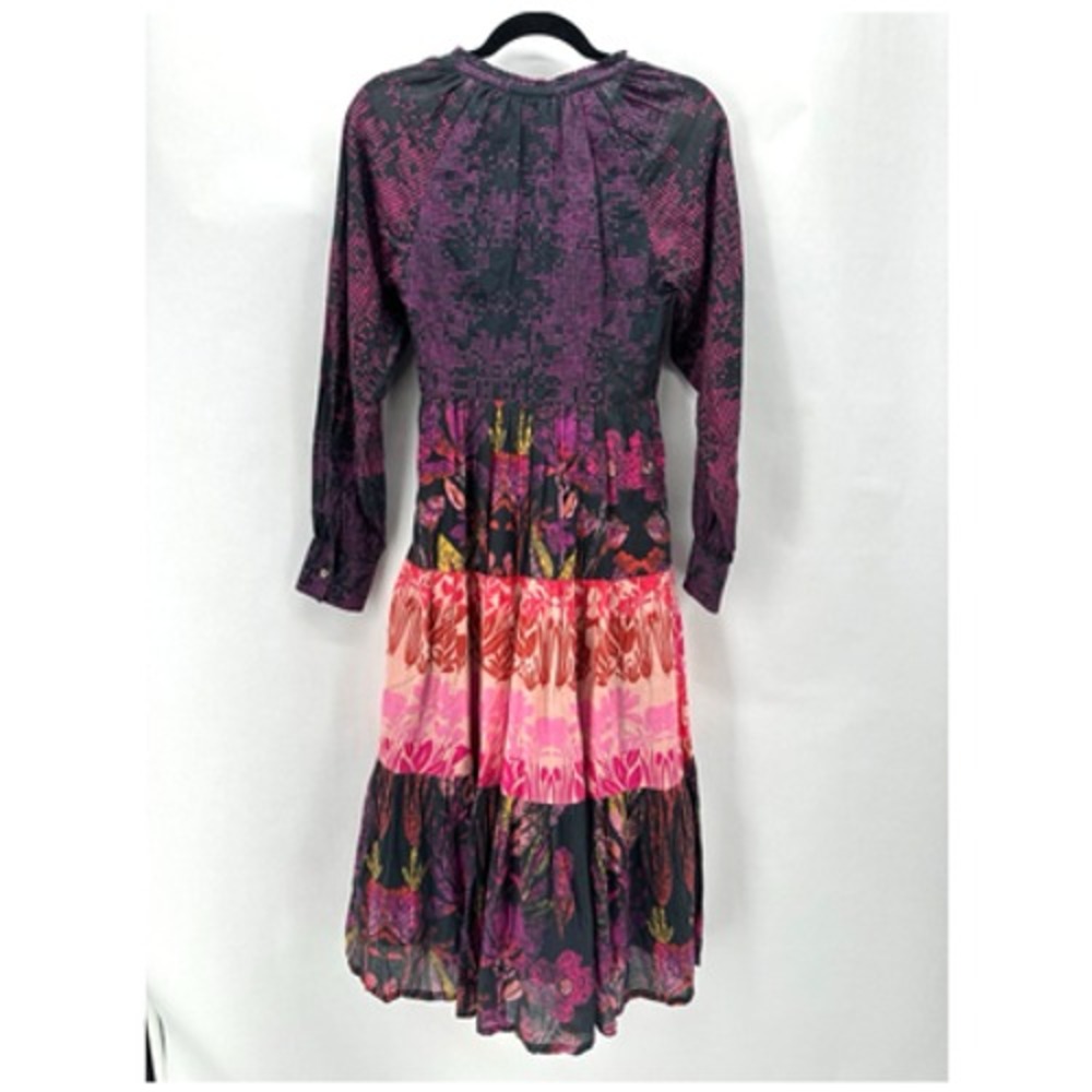 Roopa Pemmaraju Calla‎ Tiered Maxi Dress Size XS Floral Long Sleeve Boho Cottage - Picture 7 of 11